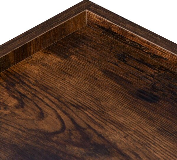 Noptiera in stil rustic, cadru din otel, compartiment depozitare accesorii, stejar invechit, placa laminata
