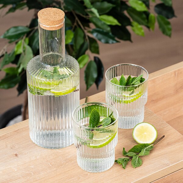 Carafă din sticlă cu dop de plută 4Home Serve,1 l
