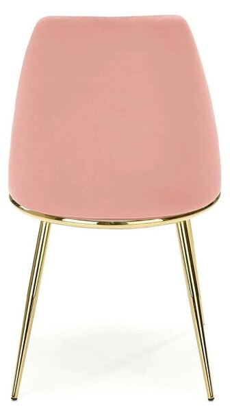 Scaun dining roz K460, stofa catifelata/metal, 49x54x84 cm
