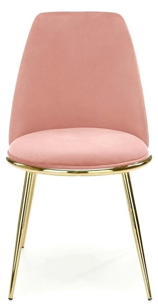 Scaun dining roz K460, stofa catifelata/metal, 49x54x84 cm