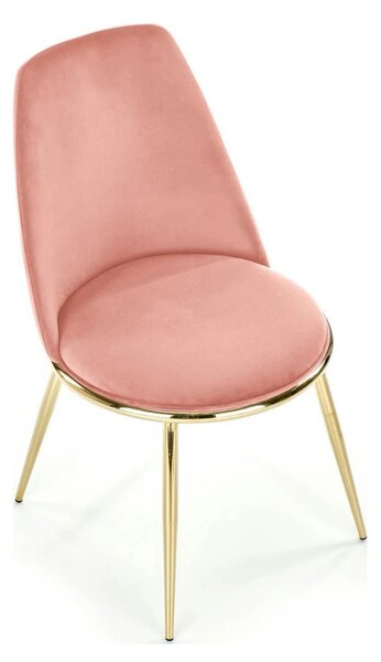Scaun dining roz K460, stofa catifelata/metal, 49x54x84 cm