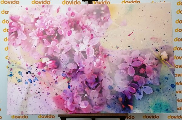 Tablou crenguță de flori roz
