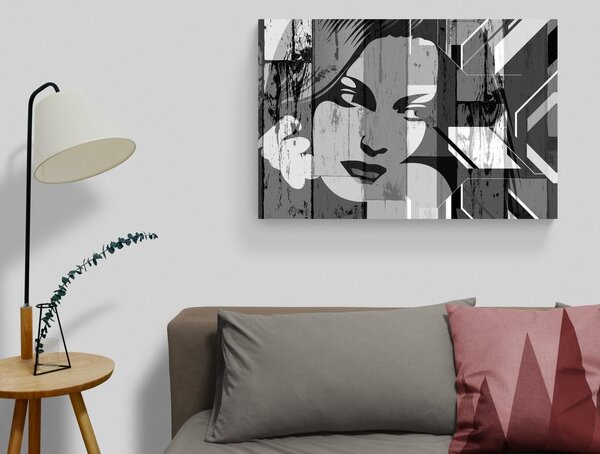 Tablou portretul femei în design alb-negru