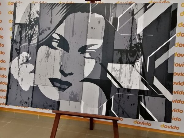 Tablou portretul femei în design alb-negru