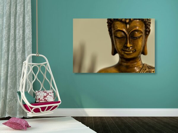 Tablou cap de Buddha din brondz