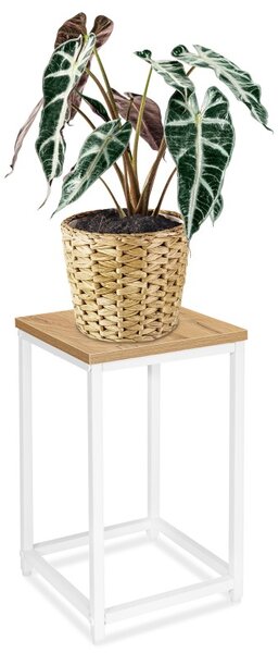 Suport metalic pentru flori, raft laminat in culoarea stejarului, maxim 10 kg, inaltime 42.5 cm