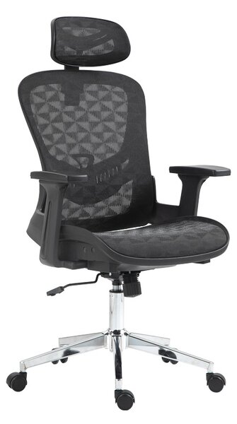 Scaun manager Mergi plasa neagra 62x63x120 cm