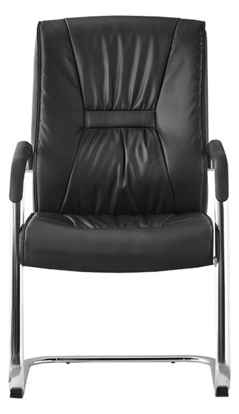 Scaun Nioze stivuibil piele ecologica PU negru picioare cromate 57x50x95 cm