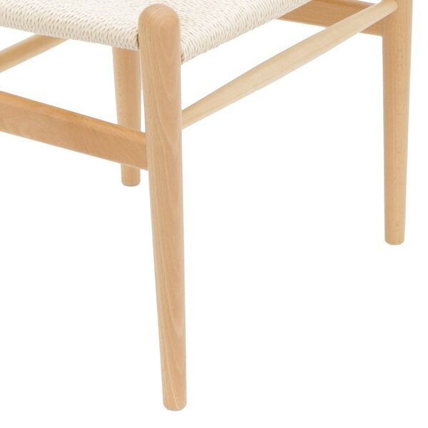Scaun Conan din lemn de fag cu sezut din sfoara naturala 52x46x78 cm
