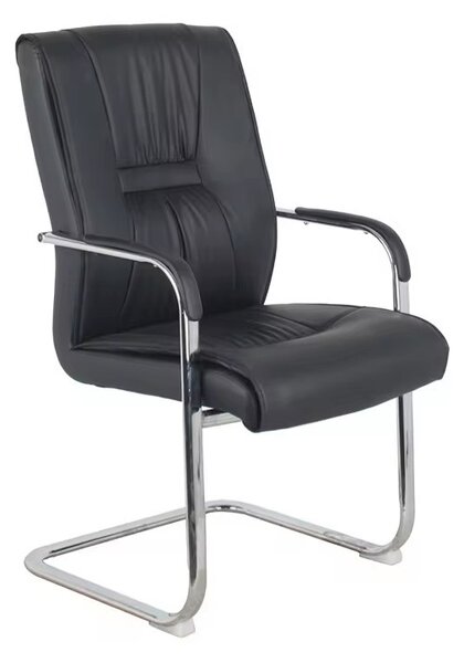 Scaun Nioze stivuibil piele ecologica PU negru picioare cromate 57x50x95 cm