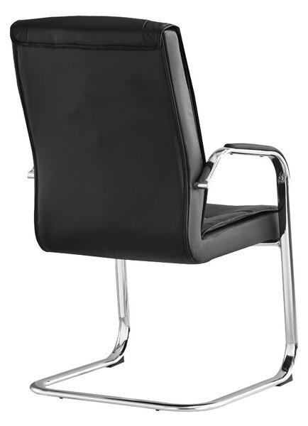 Scaun Nioze stivuibil piele ecologica PU negru picioare cromate 57x50x95 cm