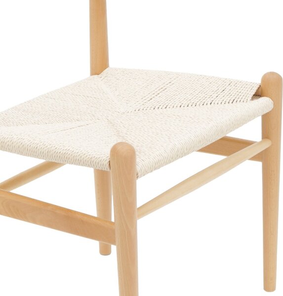 Scaun Conan din lemn de fag cu sezut din sfoara naturala 52x46x78 cm