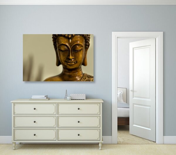 Tablou cap de Buddha din brondz