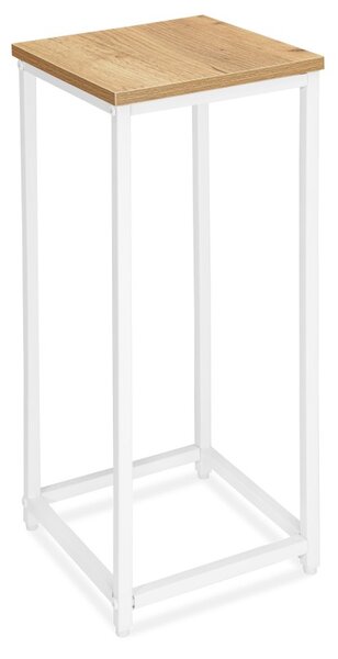 Suport pentru flori, model ARBEN CRAFT, raft laminat, inaltime 63 cm, stejar/alb
