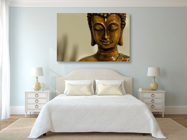Tablou cap de Buddha din brondz