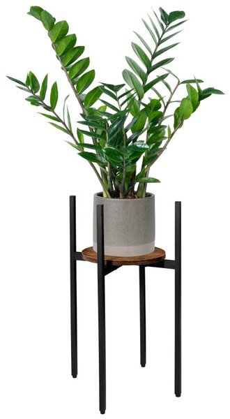Suport de flori Torre Rustic, design minimalist, cadru otel, raft laminat 25 cm, sustine maxim 20 kg