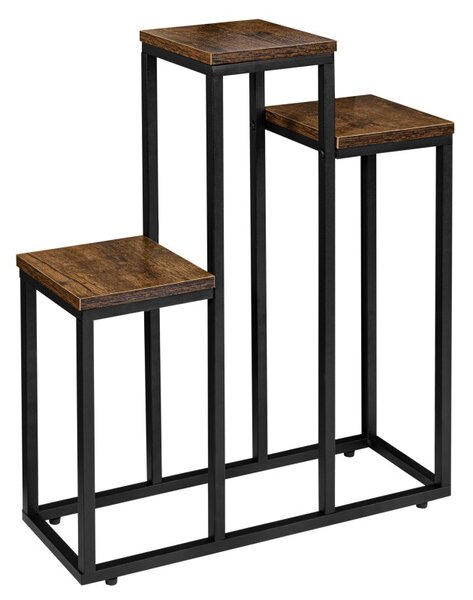 Suport de flori tip coloana, 3 rafturi pentru ghivece, diferite inaltimi, latime 51 cm