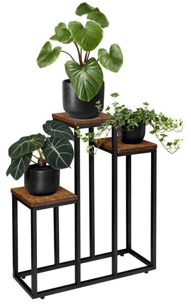 Suport de flori tip coloana, 3 rafturi pentru ghivece, diferite inaltimi, latime 51 cm
