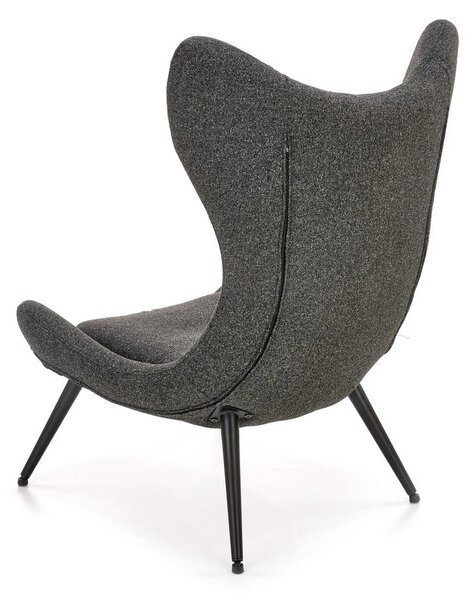 Scaun fluture ATLANTIS, gri antracit/negru, stofa/otel, 77x80x106 cm