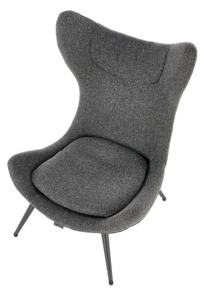 Scaun fluture ATLANTIS, gri antracit/negru, stofa/otel, 77x80x106 cm