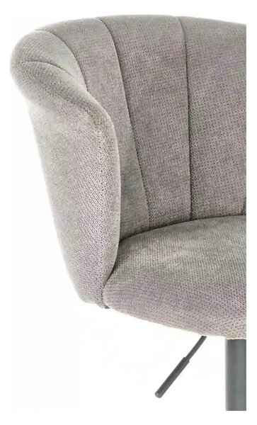 Scaun bar H104, gri/negru, stofa/otel, 55x53x90/112 cm