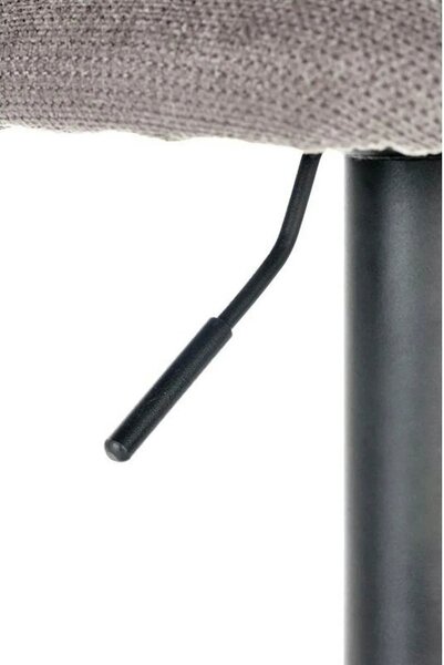 Scaun bar H104, gri/negru, stofa/otel, 55x53x90/112 cm