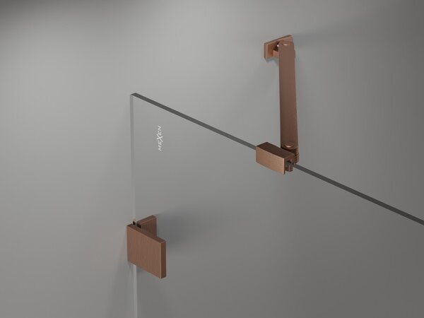 Mexen, Paravan de baie Mexen Lunar cu 1 aripă 60 x 150 cm, transparent, cupru periat - 897-060-000-65-00