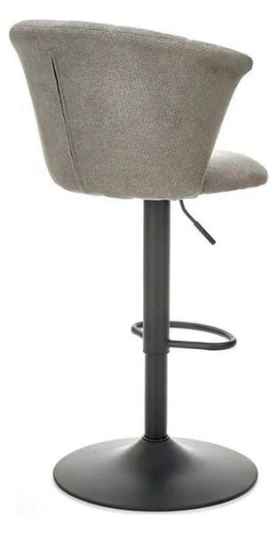 Scaun bar H104, gri/negru, stofa/otel, 55x53x90/112 cm