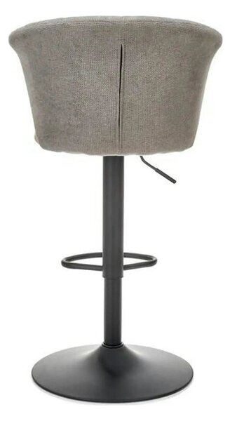 Scaun bar H104, gri/negru, stofa/otel, 55x53x90/112 cm