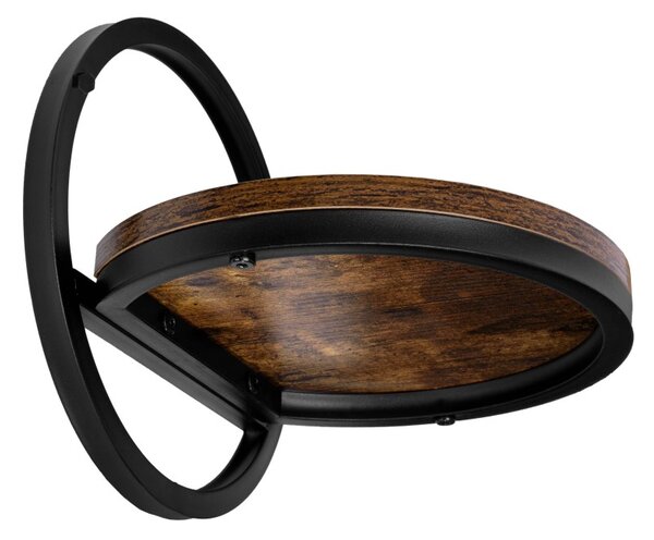 Suport suspendat pentru flori, Ebro Rustic, sustine maxim 5 kg, raft 26 cm, placa laminata, cadru otel