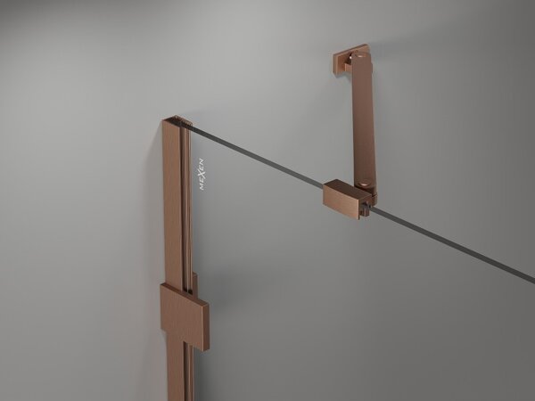 Mexen, Paravan de baie Mexen Lunar cu 1 aripă 60 x 150 cm, transparent, cupru periat - 897-060-000-65-00