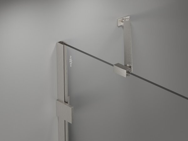Mexen, Paravan de baie Mexen Lunar cu 1 aripă 100 x 150 cm, transparent, nichel periat - 897-100-000-97-00