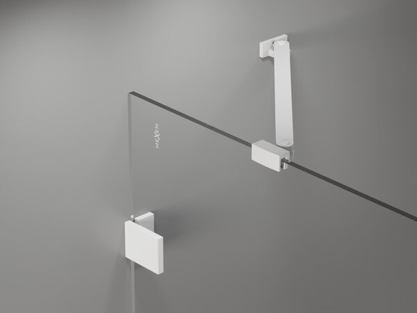 Mexen, Paravan de baie Mexen Lunar cu 1 aripă 80 x 150 cm, transparent, alb - 897-080-000-20-00