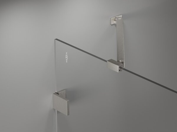 Mexen, Paravan de baie Mexen Lunar cu 1 aripă 100 x 150 cm, transparent, nichel periat - 897-100-000-97-00