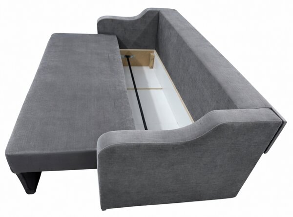 Canapea GIULIA extensibila, 3 locuri, cu lada de depozitare, catifea gri , 220x100x80 Gri
