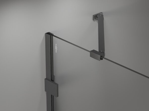 Mexen, Paravan de baie Mexen Lunar cu 1 aripă 90 x 150 cm, transparent, gri bronz periat - 897-090-000-66-00