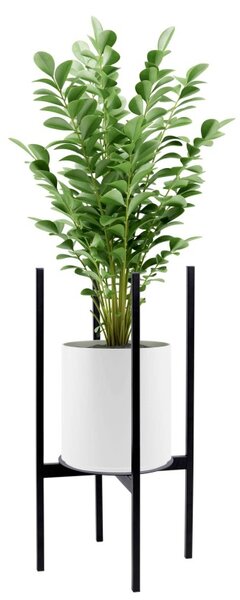 Suport de flori in picioare, cadru metalic, inaltime 60 cm, baza 25 cm, negru