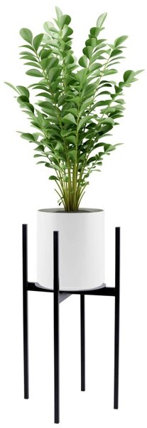 Suport de flori in picioare, cadru metalic, inaltime 60 cm, baza 25 cm, negru