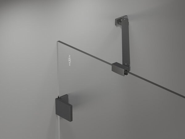 Mexen, Paravan de baie Mexen Lunar cu 1 aripă 90 x 150 cm, transparent, gri bronz periat - 897-090-000-66-00