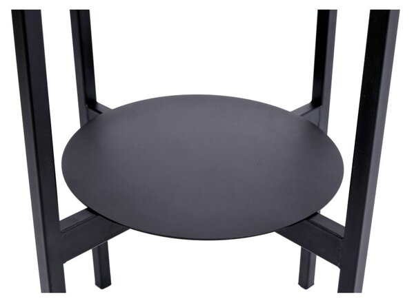 Suport de flori in picioare, cadru metalic, inaltime 60 cm, baza 25 cm, negru