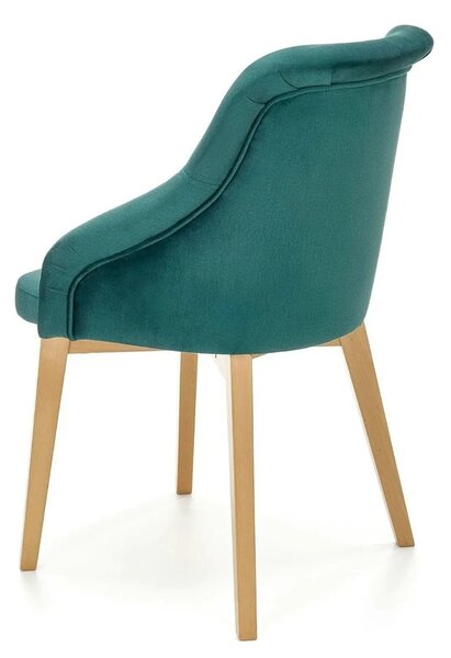 Scaun TOLEDO 2, verde/stejar, stofa catifelata/lemn de fag, 57x56x86 c