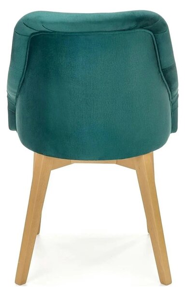 Scaun TOLEDO 2, verde/stejar, stofa catifelata/lemn de fag, 57x56x86 c