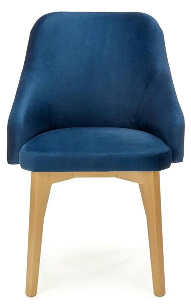 Scaun TOLEDO 2, albastru/stejar, stofa catifelata/lemn de fag 57x56x86