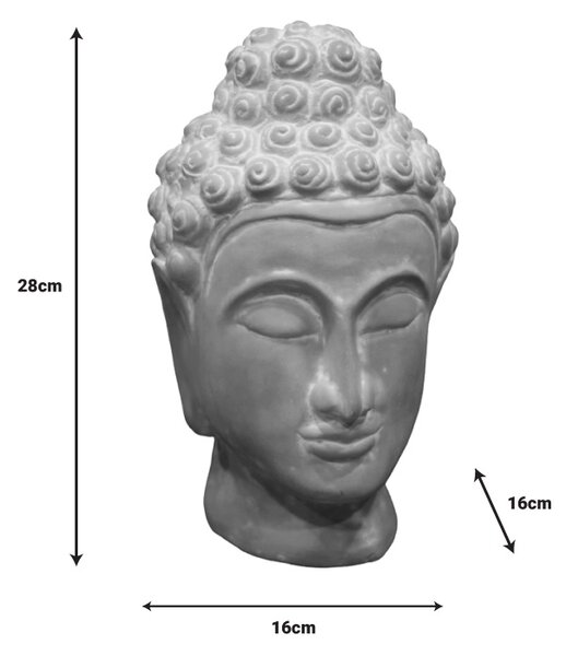 Decoratiune de masa Buddha Rolia terracotta gri 16x16x28 cm