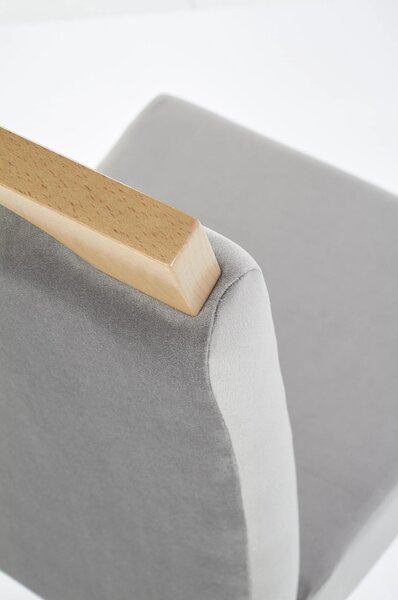 Scaun CLARION, gri/stejar auriu, stofa/lemn de fag, 42X58X97 cm