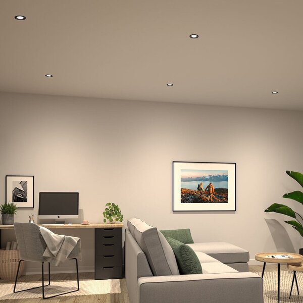 Paulmann LED Nova Coin, set de 3, alb mat, rotund, orientabil, 4.000K, Alb, Camera de zi / sufragerie, Aluminiu, Modern, Plafon încastrat