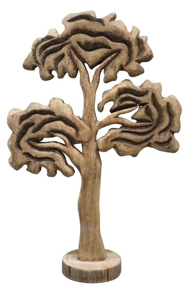 Decoratiune de masa Ethelia copac lemn de mango natural 45x11x43 cm