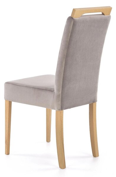 Scaun CLARION, gri/stejar auriu, stofa/lemn de fag, 42X58X97 cm