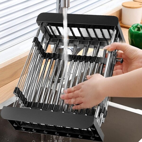 Cos scurgere fructe si legume, design telescopic 28-43 cm, otel si plastic