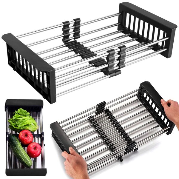 Cos scurgere fructe si legume, design telescopic 28-43 cm, otel si plastic